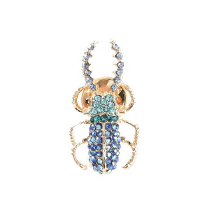 Spilla Scarabeo Cristallo Cobalto | Gioiello Donna Originale