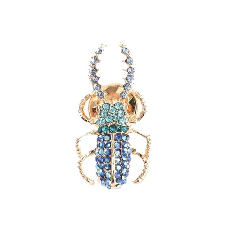 Spilla Scarabeo Cristallo Cobalto | Gioiello Donna Originale