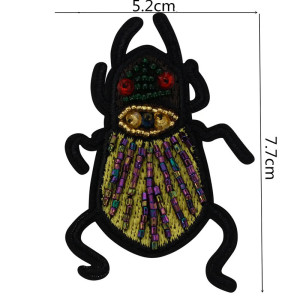Toppa Scarabeo "Crepuscolo Reale" - Patch Termoadesiva Ricamata