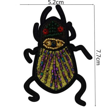 Toppa Scarabeo "Crepuscolo Reale" - Patch Termoadesiva Ricamata