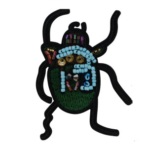 Toppa Scarabeo "Totem Azzurro" - Patch Termoadesivo Ricamato