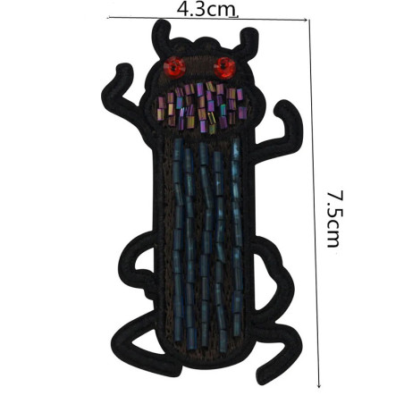Patch Scarabeo "Guardiano Oscuro" - Toppa Termoadesiva Ricamata