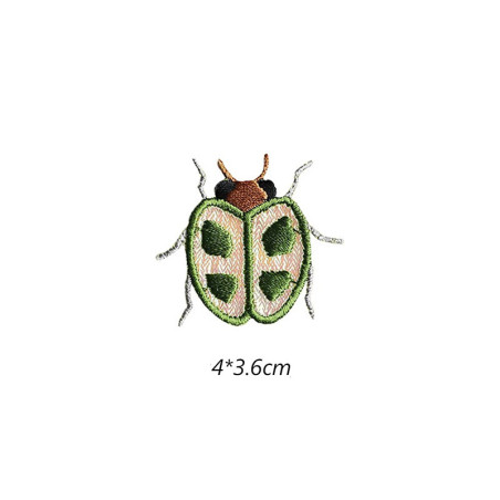 Toppa Scarabeo 'Fogliame Verde' | Patch Ricamato Originale