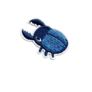 Toppa Scarabeo "Blu Meccanico" - Patch Ricamato Originale!