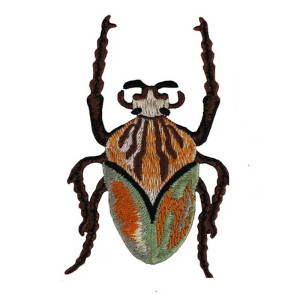 Toppa Scarabeo "Jungle Royale" Ricamata - Patch Verde & Oro