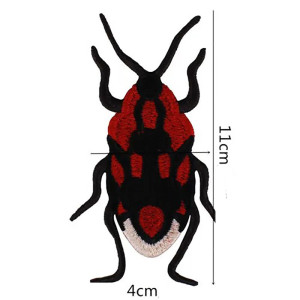 Toppa Scarabeo "Rosso Fuoco" Ricamata – Patch Rossa & Oro 11x4 cm