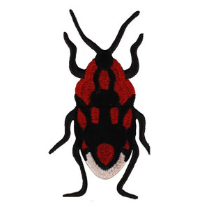 Toppa Scarabeo "Rosso Fuoco" Ricamata – Patch Rossa & Oro 11x4 cm