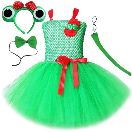 Costume da Rana Bambina 'Miss Cra Cra' - Tutù Verde e Rosa!