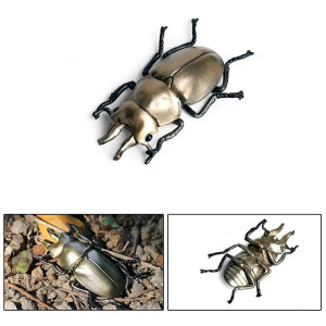 Statuetta Scarabeo Rinoceronte Dorato - Modello Educativo