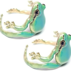 Magnifique Bague Grenouille Reflet Aquatique