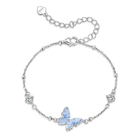 détails du Bracelet Papillon Éclat Azur Argent Sterling 925