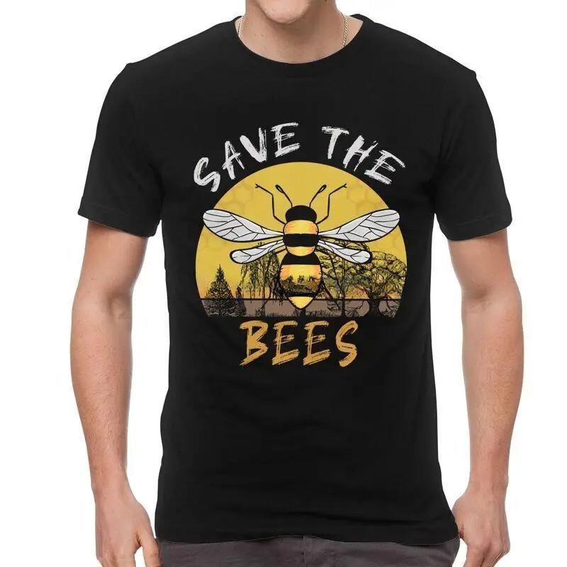 T-shirt Abeille Homme Save the Bees – T-shirt Noir Message Sauvez les Abeilles