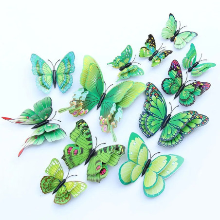 Lot de Stickers Papillon “Nuée Féerique Multicolore” - couleur vert