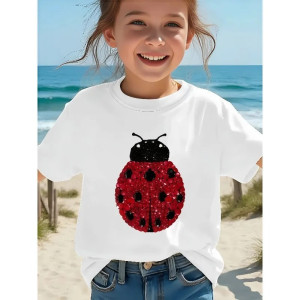 Maglietta Coccinella 'Gioiosa' | Idea Regalo Bambina | Cotone