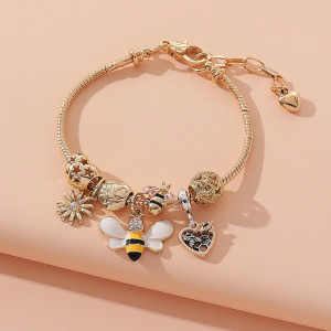 Bracciale con Ape "Charms Dorati" | Gioiello Donna Originale