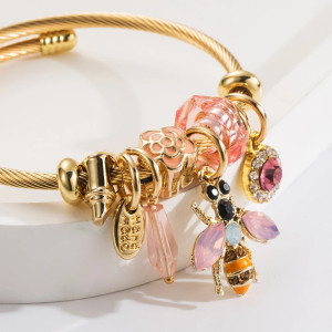 Bracciale Ape 'Tesoro Dorato' - Gioiello Unico in Acciaio Inox