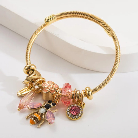 Bracciale Ape 'Tesoro Dorato' - Gioiello Unico in Acciaio Inox