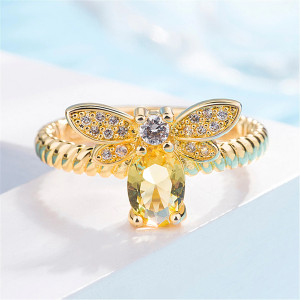 Anello Ape 'Miele Prezioso' - Gioiello in Acciaio Dorato