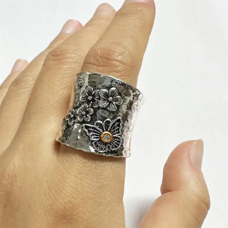 Anello Farfalla Argento Vintage Bohémien | Gioiello Donna Unico