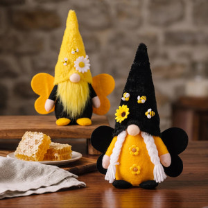 Gnomo Ape "Pois di Miele" | Decorazione Naturale & Calda