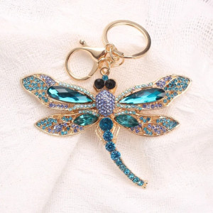 Portachiavi Libellula Vintage - Argentato & Turchese