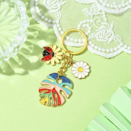 Portachiavi Coccinella Tropicale | Idea Regalo Donna Originale