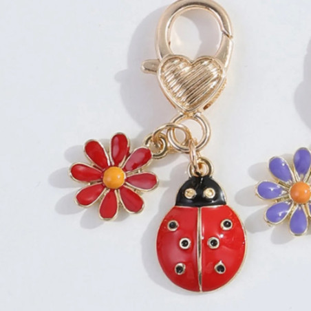 Portachiavi Donna Girasole e Coccinella | Idea Regalo Originale