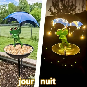Statuetta Rana Solare da Giardino – Decorazione LED Esterno