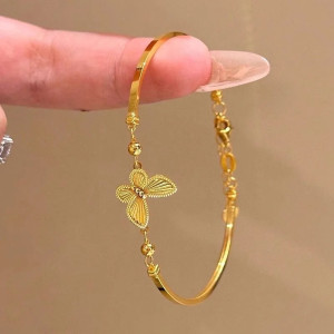 Bracciale Farfalla Bagliore Dorato Regolabile