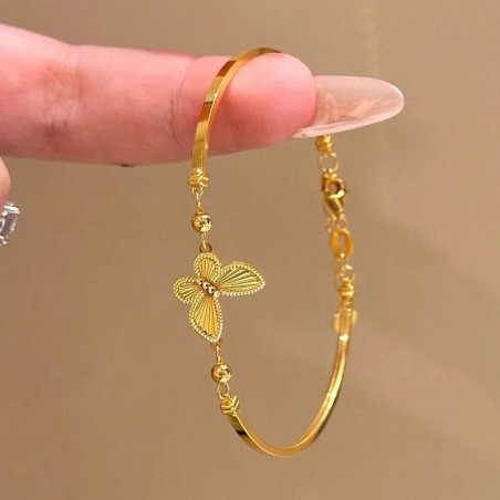 Bracciale Farfalla Bagliore Dorato Regolabile