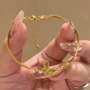 Bracciale Farfalla Bagliore Dorato Regolabile