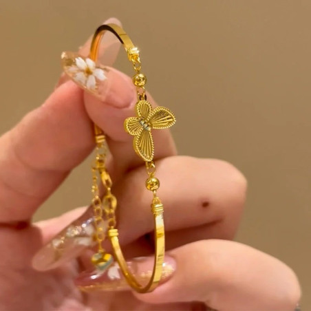 Bracciale Farfalla Bagliore Dorato Regolabile