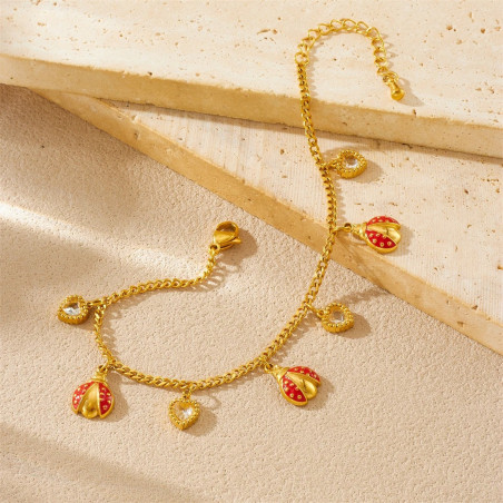 Dettagli del Magnifico Bracciale Coccinella Cuori Preziosi
