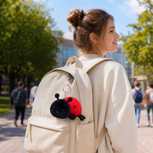 Portachiavi Coccinella in Peluche «Piccola Portafortuna»