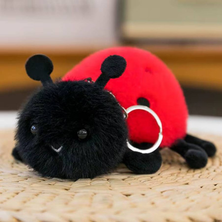 Magnifico Portachiavi Coccinella in Peluche «Piccola Portafortuna»