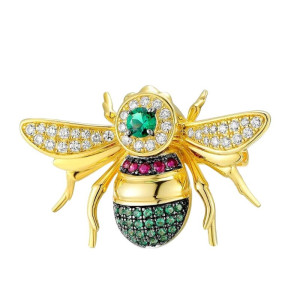 Spilla Ape Tesoro di Smeraldo Argento Sterling 925