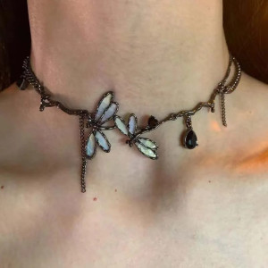 Collana Libellula Ape Splendore Opalescente