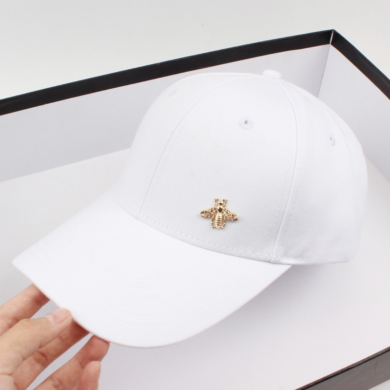 Casquette Abeille avec Logo abeille dorée 3D - blanc - 56-62 cm