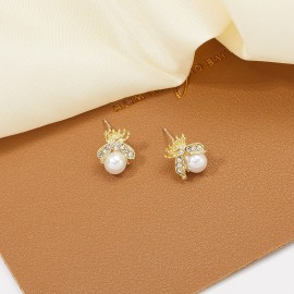 Boucles d'oreilles abeille avec perle