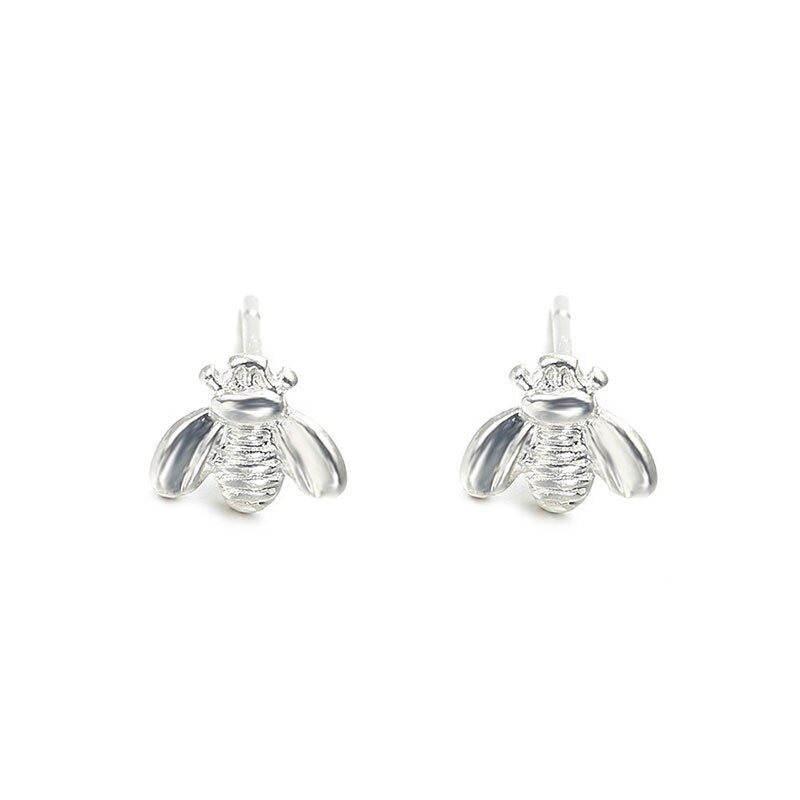 Boucles d'oreilles abeille Rose plaquée argent