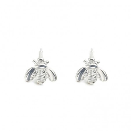 Boucles d'oreilles abeille Rose plaquée argent