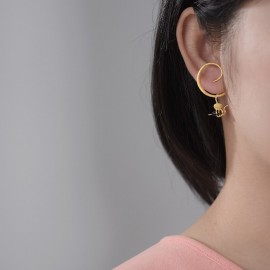 Boucles d'oreilles abeille en argent Sterling 925 couleur or ou argent