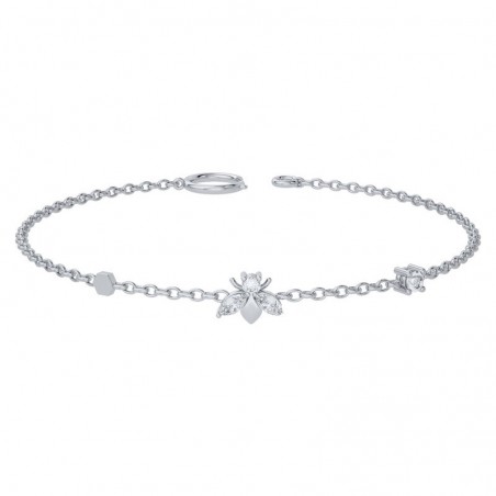 Bracelets abeille très fin et discret en argent 925 modèle argent