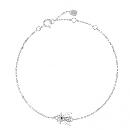 Bracelet abeille en argent Sterling 925 avec plierre en Zircon couleur argent