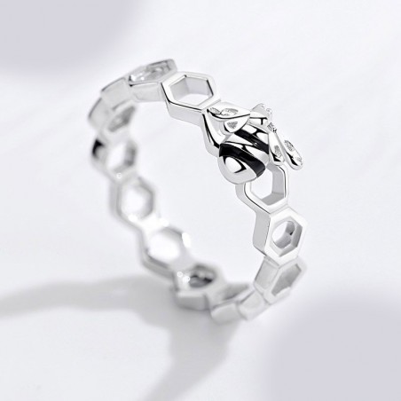 Magnifique bague abeille cœur d'abeille en argent Sterling 925