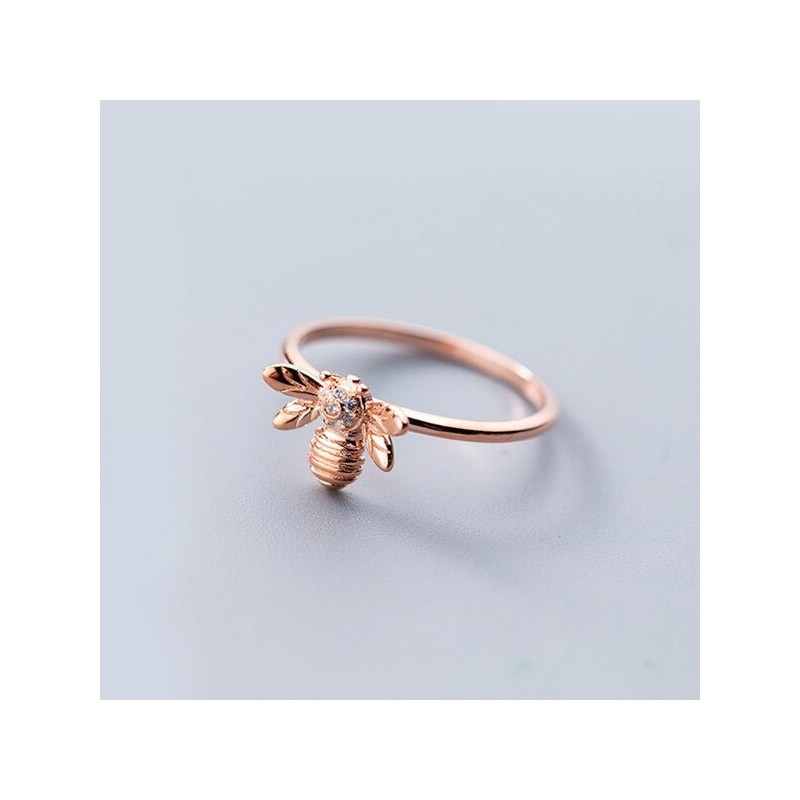 Anello Ape Sottile Argento 925 con Strass - Argento o Oro Rosa