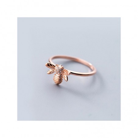 Anello Ape Sottile Argento 925 con Strass - Argento o Oro Rosa