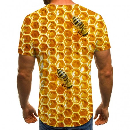 Maglietta Uomo Ape con Motivo 3D Nido d'Ape Originale!