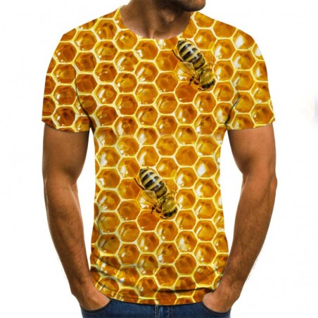 Maglietta Uomo Ape con Motivo 3D Nido d'Ape Originale!
