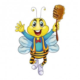 Autocollant Abeille Avec du Miel